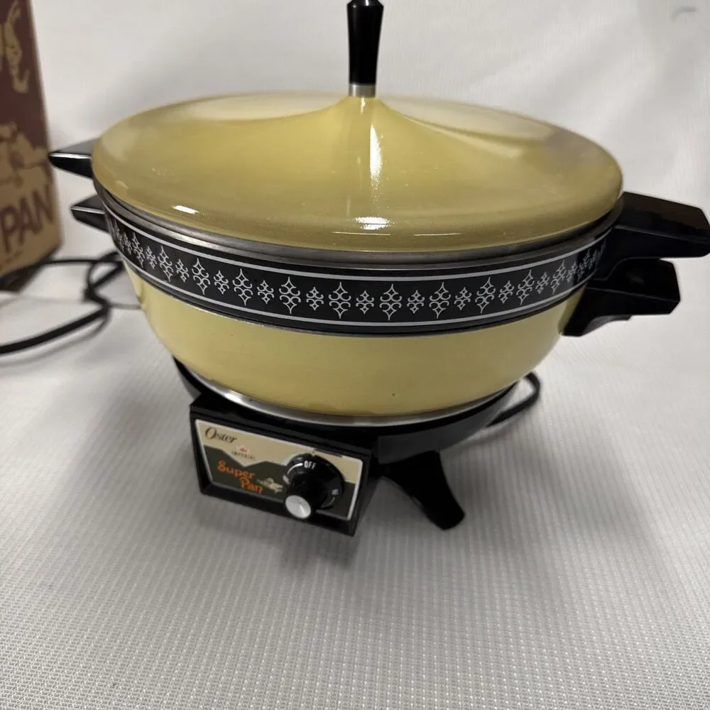 Vintage Oster Super Pan Harvest Gold 697 Original Box, Papers and Packaging